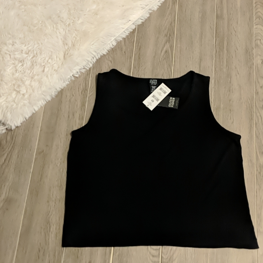 $BFS NWT  Eileen Fisher New York Black Open Neck